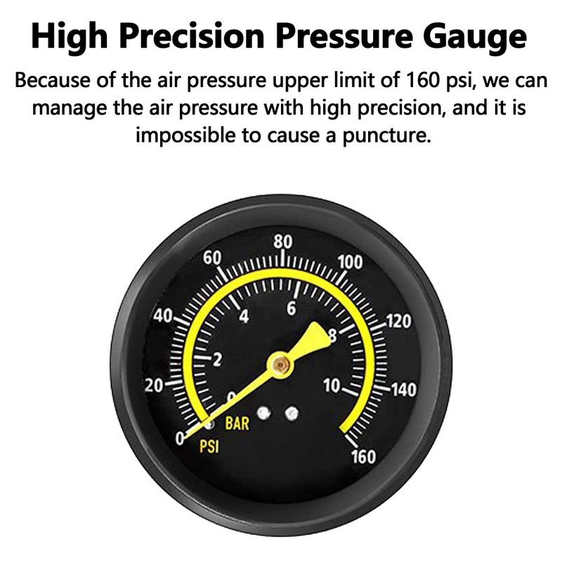 WEIDMAX Double Barrel Pedal Pump, WEIDMAX Double Cylinder Bike Pump, Bicycle Foot Pump, Portable Bike Floor Air Pump, with Pressure Gauge and Intelligent Valve Head - Image 4